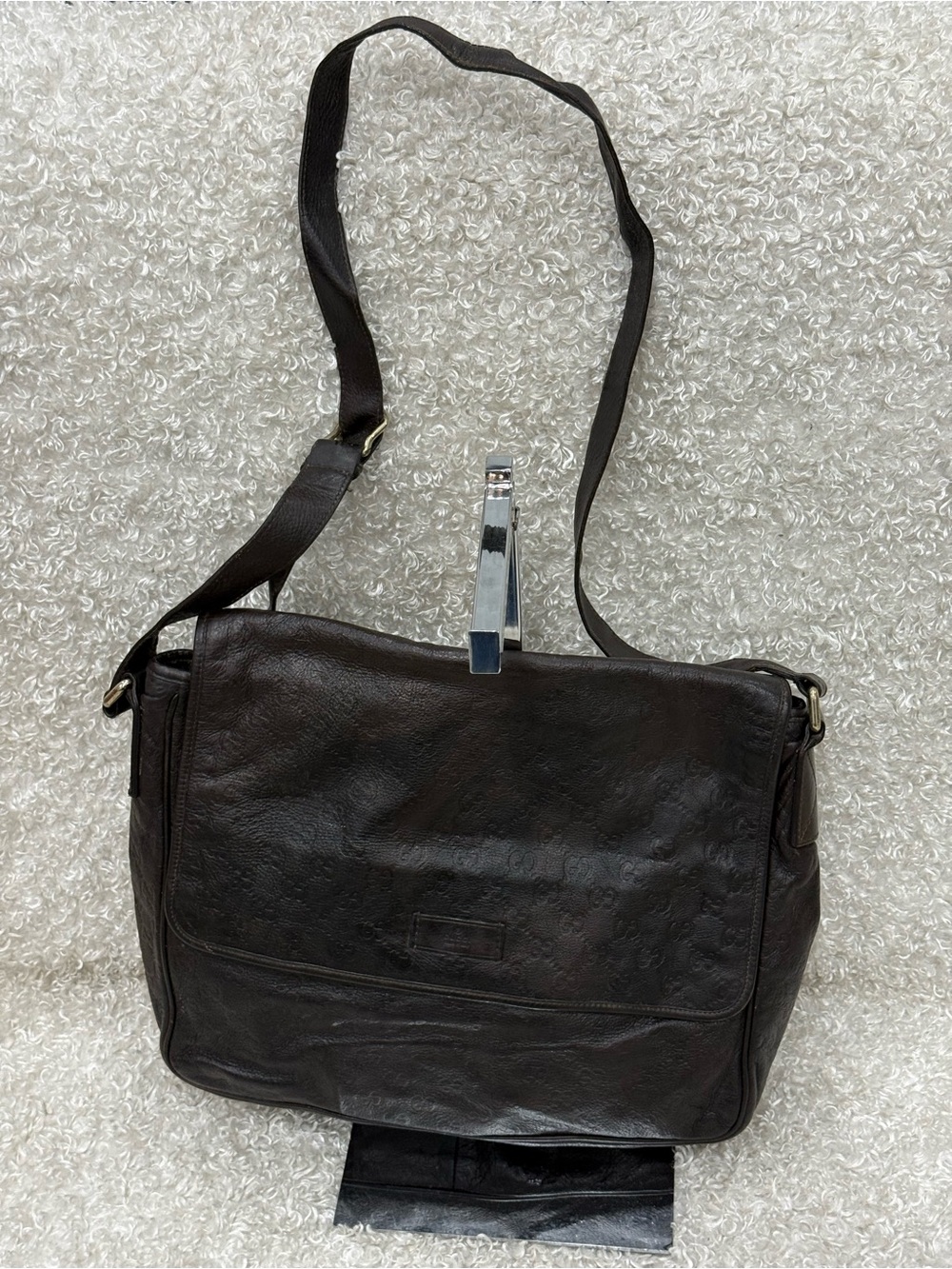 Gucci GG Guccissima Leather Messenger Bag Crossbody